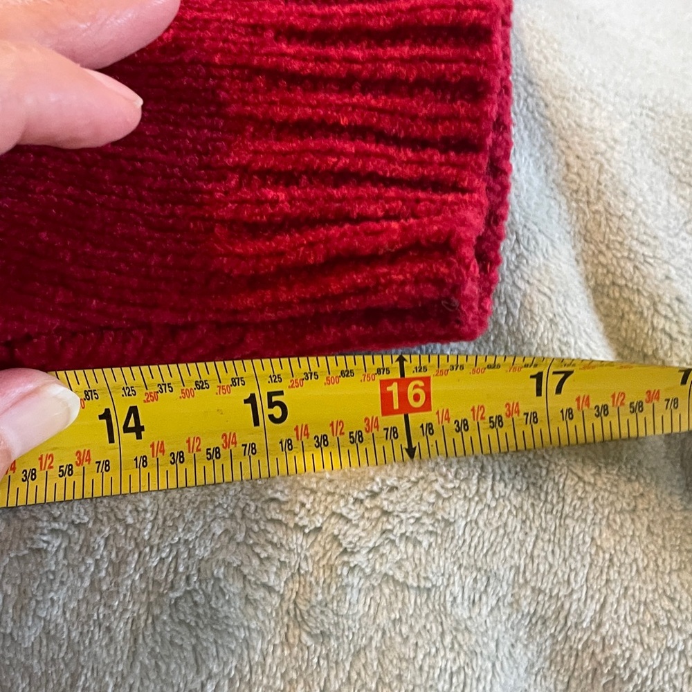Alfred Dunner Mockneck Red Sweater Chenille Cabled Winter Holiday Christmas 3X - Picture 15 of 17
